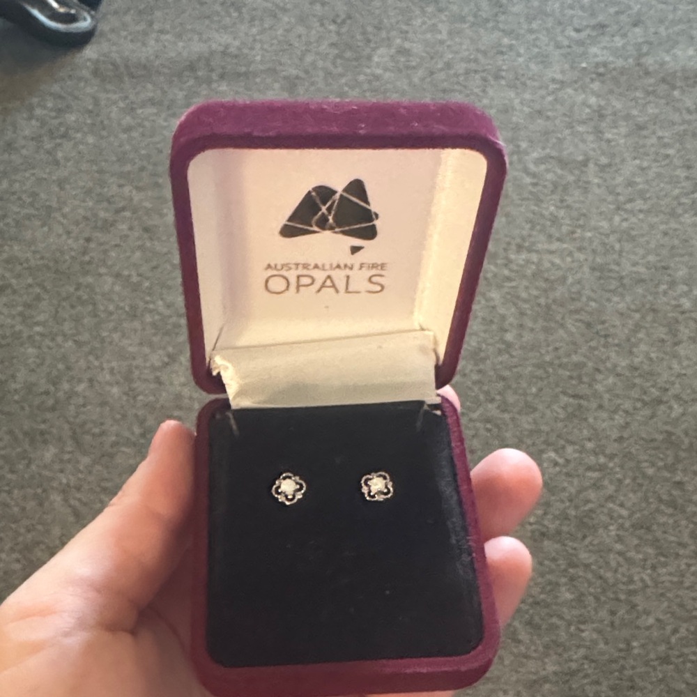 Australian Sterling Silver Opal Earrings